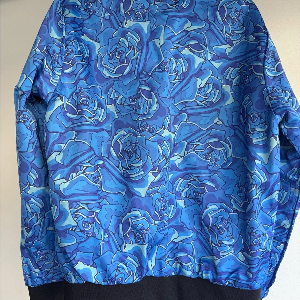 2 in 1 jacket blue rose statement 🤘🏼 bomber jacket - Picture 6 of 12